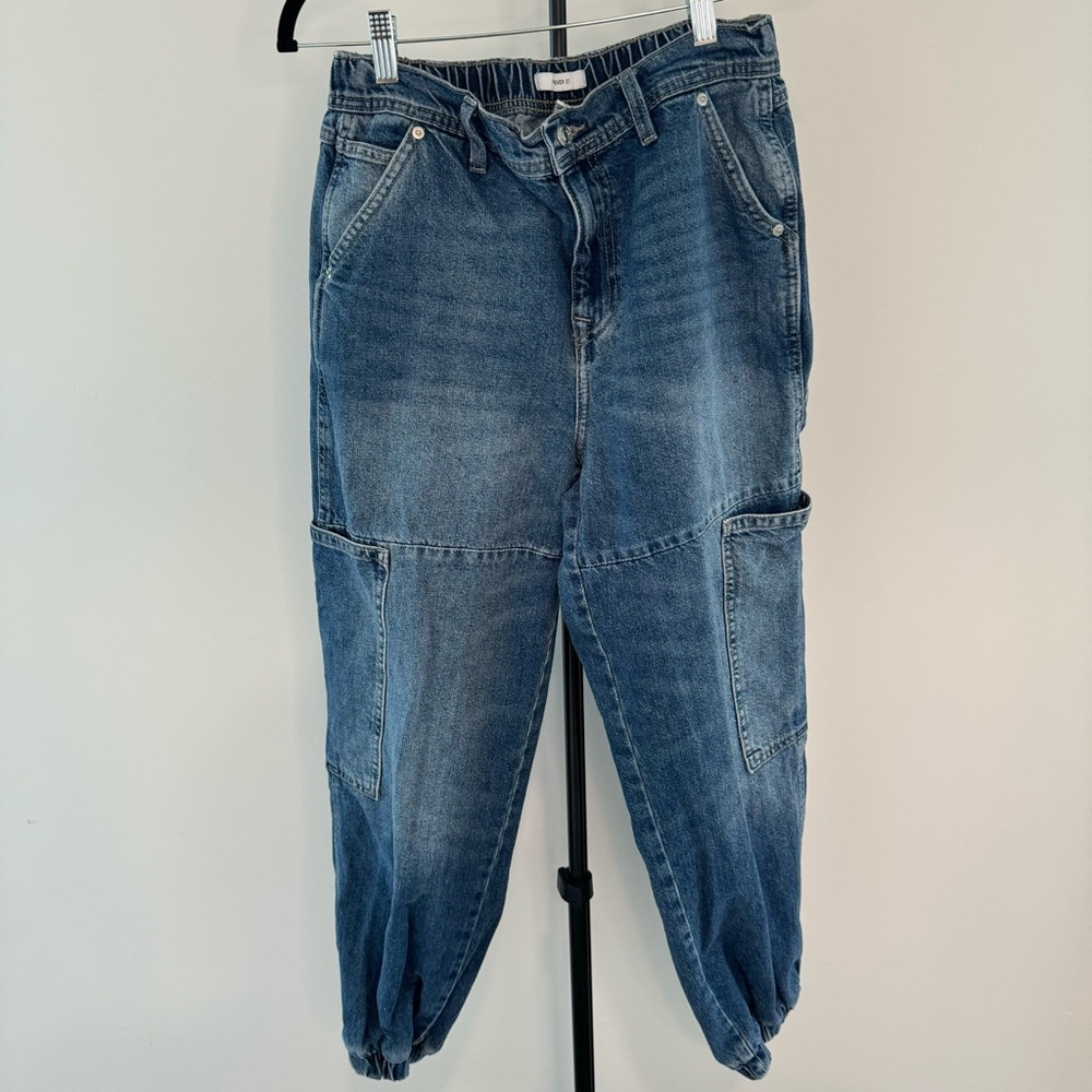 F21 | Denim Cargo Joggers | True Blue | Size M​